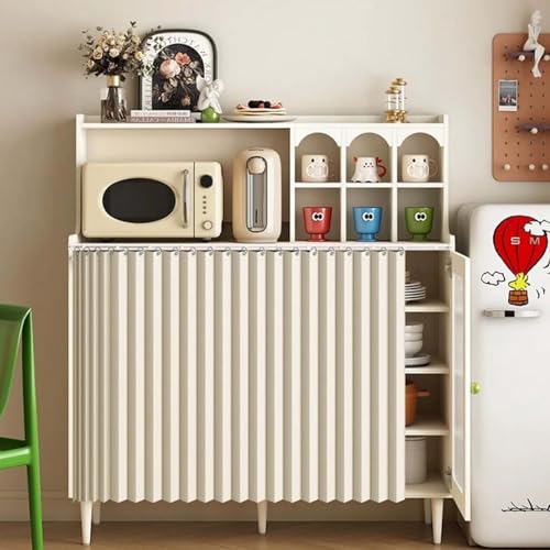 YWQJL Vorhang Für Küchenschrank Schrankvorhang Zum Schieben Schrank Vorhang Mit Schiene Selbstklebend Verdunklungsvorhänge Wasserdicht Schrankvorhänge Küche(#1,W70xH50cm) von YWQJL