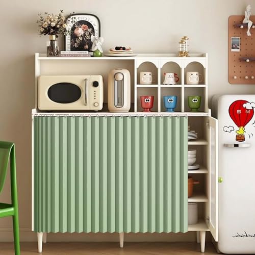 YWQJL Vorhang Für Küchenschrank Schrankvorhang Zum Schieben Schrank Vorhang Mit Schiene Selbstklebend Verdunklungsvorhänge Wasserdicht Schrankvorhänge Küche(#5,W160xH100cm) von YWQJL