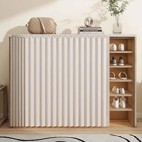 YWQJL Vorhang Für Offenes Regal Vorhang Küchenschrank Schrank Vorhang Selbstklebend Regal Vorhang Mit Schiene Wasserdicht Schrankvorhänge Küche Schrankvorhang(#1,W70xH90cm) von YWQJL