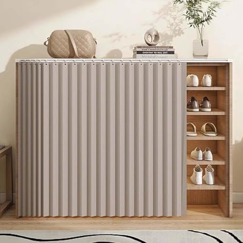 YWQJL Vorhang Für Offenes Regal Vorhang Küchenschrank Schrank Vorhang Selbstklebend Regal Vorhang Mit Schiene Wasserdicht Schrankvorhänge Küche Schrankvorhang(#2,W120xH140cm) von YWQJL