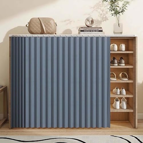 YWQJL Vorhang Für Offenes Regal Vorhang Küchenschrank Schrank Vorhang Selbstklebend Regal Vorhang Mit Schiene Wasserdicht Schrankvorhänge Küche Schrankvorhang(#4,W70xH120cm) von YWQJL