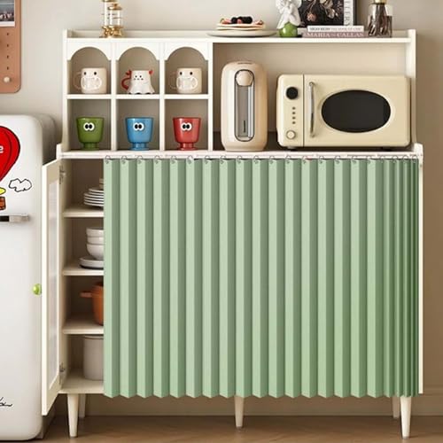 YWQJL Vorhang Für Regale Selbstklebend Schrank Vorhänge Vorhang Küchenschrank Raumteiler Vorhang Mit Schienen Schrank Vorhang Zum Schieben Verdunkelungsvorhang (#3,W140xH60cm) von YWQJL