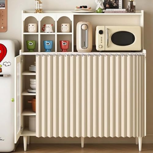 YWQJL Vorhang Für Regale Selbstklebend Schrank Vorhänge Vorhang Küchenschrank Raumteiler Vorhang Mit Schienen Schrank Vorhang Zum Schieben Verdunkelungsvorhang (#4,W100xH100cm) von YWQJL