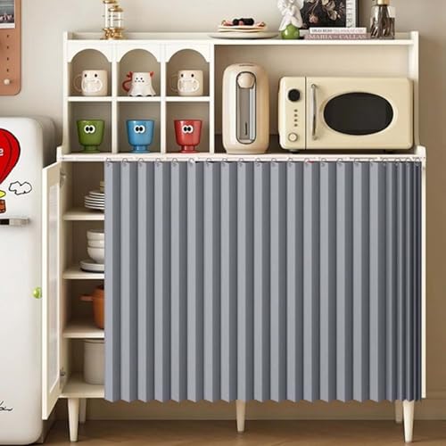 YWQJL Vorhang Für Regale Selbstklebend Schrank Vorhänge Vorhang Küchenschrank Raumteiler Vorhang Mit Schienen Schrank Vorhang Zum Schieben Verdunkelungsvorhang (#5,W160xH70cm) von YWQJL