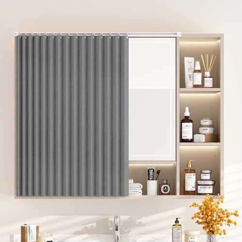 YWQJL Vorhang Für Regale Vorhang Küchenschrank Verdunklungsvorhänge Schrankvorhang Vorhang Für Schiene Privatsphäre Gardine Für Kleiderschrank Regale Badezimmer(#2,W35cmxH65cm) von YWQJL