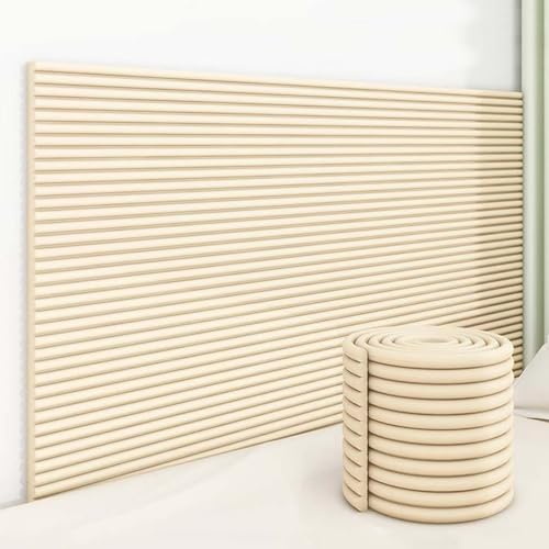 YWQJL Wandkissen Wandpolster Bett 200 cm Wandpaneele Gepolsterter Wandschutz Kinderzimmer Paneele Wand Selbstklebend Antikollision Polsterpaneel Wand(#1,20x200cm/3 Rolls) von YWQJL