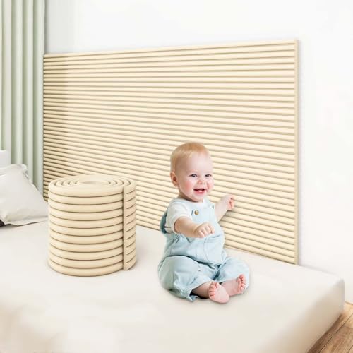 YWQJL Wandkissen Wandpolster Paneele Wand Selbstklebend Wandschutz Bett Kopfteil Kinderzimmer Wandpaneele Gepolstert Polsterpaneel Bett Kantenschutzprofil(#1,20x200cm/4 Rolls) von YWQJL