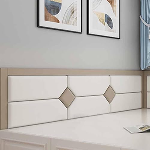 YWQJL Wandpaneele Gepolstert Wandkissen Selbstklebend 3D Selbstklebend Wandaufkleber Paneele Wand,Wandkissen Bett Selbstklebend Leder Polsterpaneel Wandkissen Abnehmbar Schutzplatte(01,L 1m*H 50cm) von YWQJL