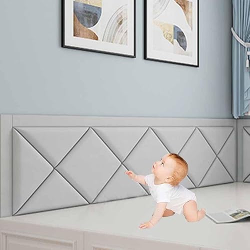 YWQJL Wandpaneele Gepolstert Wandkissen Selbstklebend 3D Selbstklebend Wandaufkleber Paneele Wand,Wandkissen Bett Selbstklebend Leder Polsterpaneel Wandkissen Abnehmbar Schutzplatte(04,L 1m*H 50cm) von YWQJL