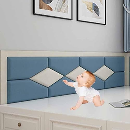 YWQJL Wandpaneele Gepolstert Wandkissen Selbstklebend 3D Selbstklebend Wandaufkleber Paneele Wand,Wandkissen Bett Selbstklebend Leder Polsterpaneel Wandkissen Abnehmbar Schutzplatte(07,L 1m*H 50cm) von YWQJL