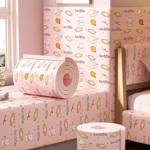 YWQJL Wandpolster Kinderzimmer Selbstklebende Wandpaneele Wandschutz Wandkissen Bett 200cm Antikollision Polsterpaneel Wand Wall Panels Kantenschutz Tisch(#9,20x200cm/1 roll) von YWQJL