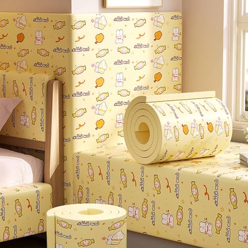 YWQJL Wandschutz Wandkissen Selbstklebend Wandpolster Bett 200cm Polsterpaneel Wand Selbstklebende Paneele Wandpaneele Gepolstert Für Kinderzimmer Kantenschutz(#1,200cmx20cmx1cm) von YWQJL