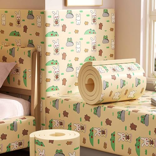YWQJL Wandschutz Wandkissen Selbstklebend Wandpolster Bett 200cm Polsterpaneel Wand Selbstklebende Paneele Wandpaneele Gepolstert Für Kinderzimmer Kantenschutz(#11,200cmx20cmx1cm) von YWQJL