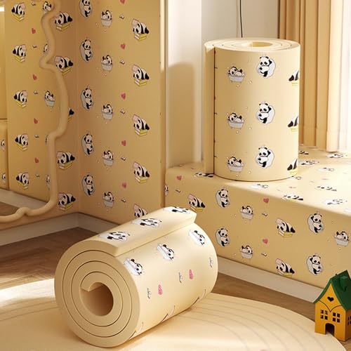 YWQJL Wandschutz Wandkissen Selbstklebend Wandpolster Bett 200cm Polsterpaneel Wand Selbstklebende Paneele Wandpaneele Gepolstert Für Kinderzimmer Kantenschutz(#13,200cmx20cmx1cm) von YWQJL