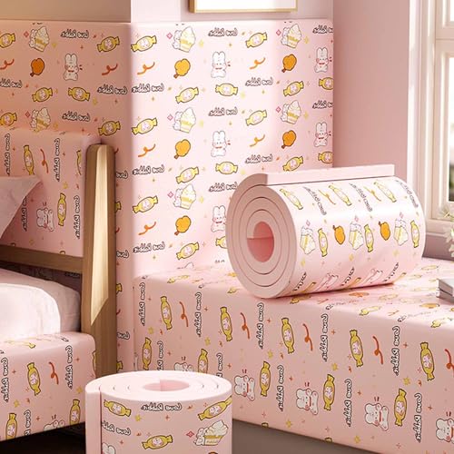YWQJL Wandschutz Wandkissen Selbstklebend Wandpolster Bett 200cm Polsterpaneel Wand Selbstklebende Paneele Wandpaneele Gepolstert Für Kinderzimmer Kantenschutz(#18,200cmx20cmx1cm) von YWQJL