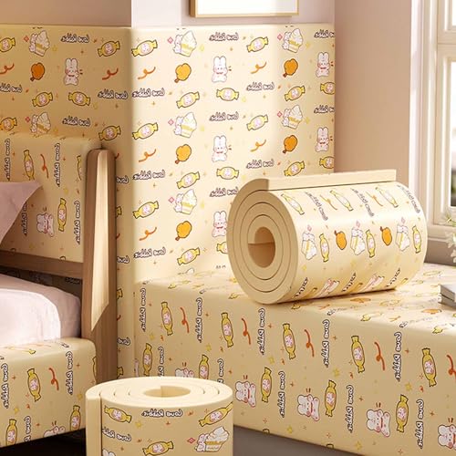 YWQJL Wandschutz Wandkissen Selbstklebend Wandpolster Bett 200cm Polsterpaneel Wand Selbstklebende Paneele Wandpaneele Gepolstert Für Kinderzimmer Kantenschutz(#20,200cmx20cmx1cm) von YWQJL