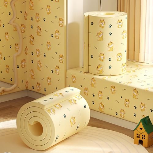 YWQJL Wandschutz Wandkissen Selbstklebend Wandpolster Bett 200cm Polsterpaneel Wand Selbstklebende Paneele Wandpaneele Gepolstert Für Kinderzimmer Kantenschutz(#23,200cmx20cmx1cm) von YWQJL