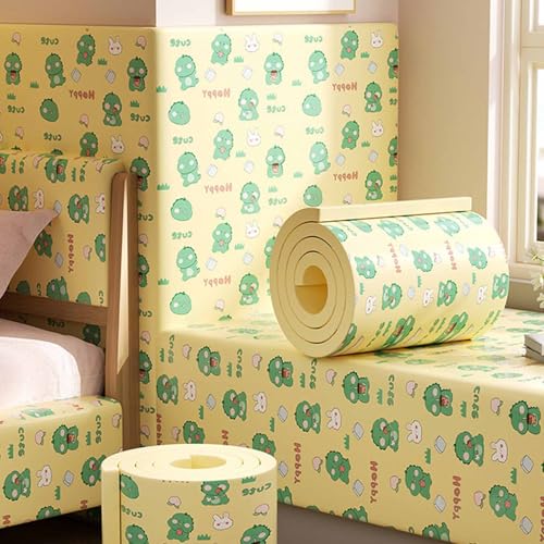YWQJL Wandschutz Wandkissen Selbstklebend Wandpolster Bett 200cm Polsterpaneel Wand Selbstklebende Paneele Wandpaneele Gepolstert Für Kinderzimmer Kantenschutz(#28,200cmx20cmx1cm) von YWQJL