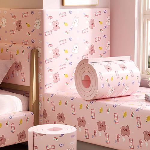 YWQJL Wandschutz Wandkissen Selbstklebend Wandpolster Bett 200cm Polsterpaneel Wand Selbstklebende Paneele Wandpaneele Gepolstert Für Kinderzimmer Kantenschutz(#29,200cmx20cmx1cm) von YWQJL
