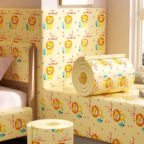 YWQJL Wandschutz Wandkissen Selbstklebend Wandpolster Bett 200cm Polsterpaneel Wand Selbstklebende Paneele Wandpaneele Gepolstert Für Kinderzimmer Kantenschutz(#30,200cmx20cmx1cm) von YWQJL