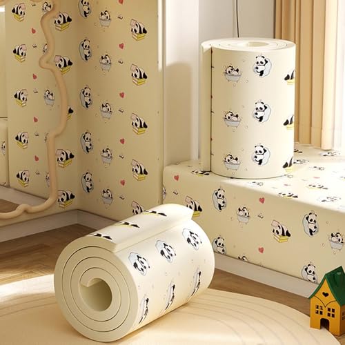 YWQJL Wandschutz Wandkissen Selbstklebend Wandpolster Bett 200cm Polsterpaneel Wand Selbstklebende Paneele Wandpaneele Gepolstert Für Kinderzimmer Kantenschutz(#6,200cmx20cmx1cm) von YWQJL