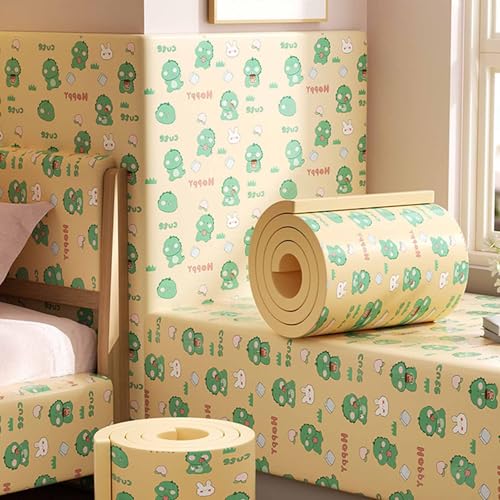 YWQJL Wandschutz Wandkissen Selbstklebend Wandpolster Bett 200cm Polsterpaneel Wand Selbstklebende Paneele Wandpaneele Gepolstert Für Kinderzimmer Kantenschutz(#7,200cmx20cmx1cm) von YWQJL