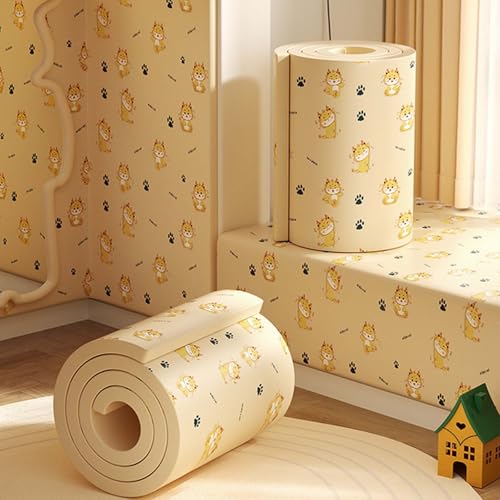 YWQJL Wandschutz Wandkissen Selbstklebend Wandpolster Bett 200cm Polsterpaneel Wand Selbstklebende Paneele Wandpaneele Gepolstert Für Kinderzimmer Kantenschutz(#8,200cmx20cmx1cm) von YWQJL