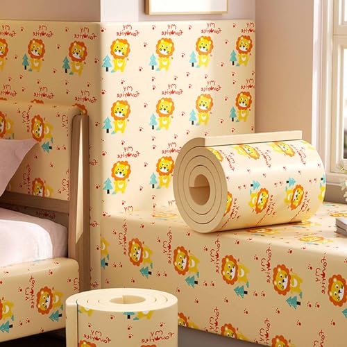 YWQJL Wandschutz Wandkissen Selbstklebend Wandpolster Bett 200cm Polsterpaneel Wand Selbstklebende Paneele Wandpaneele Gepolstert Für Kinderzimmer Kantenschutz(#9,200cmx20cmx1cm) von YWQJL