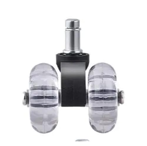 2-Zoll 11MM Universalrad PU Clip Feder Schwarz Transparent Bremse Bürostuhl bewegliche Rolle Riemenscheibe(Wheel 1-Black) von YWRWUPMGK