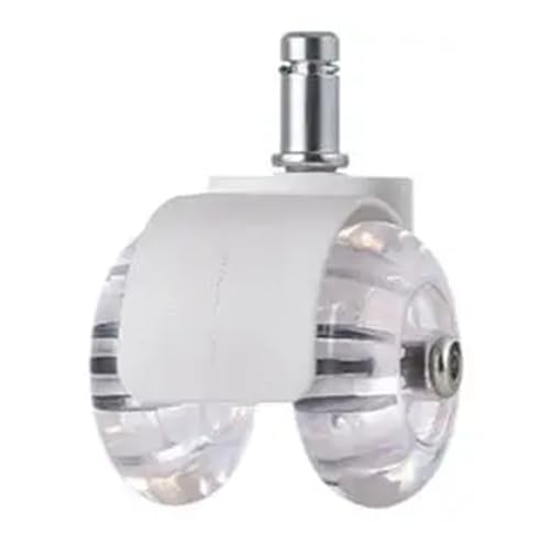 2-Zoll 11MM Universalrad PU Clip Feder Schwarz Transparent Bremse Bürostuhl bewegliche Rolle Riemenscheibe(Wheel 2-White) von YWRWUPMGK