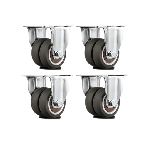 4 Teile/los 2 zoll Flache Zwei Rad Pulley hohe Lager Stille Schwenk Rad Sofa Caster Möbel Zubehör mit Bremse(Directional) von YWRWUPMGK