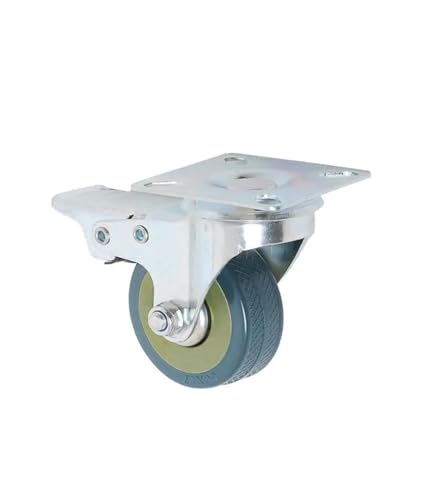 4 Teile/los 3 zoll Grau Gummi Rad PVC Flachen Boden Industrie Caster mit Bremse von YWRWUPMGK