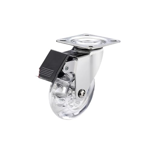 4 Teile/los 3 zoll Transparent Rad Möbel Vitrine Stille Gummi Swivel Pulley Swivel Caster(B) von YWRWUPMGK