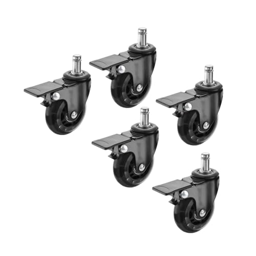 5 Teile/los 2,5 zoll Schwarz M11 PU Transparent Rad 11mm Bürostuhl Universalbremse Möbelrolle Kleine von YWRWUPMGK
