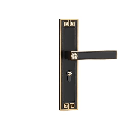 YWRWUPMGK Chinesischen Stil Innen Stille Türschloss Antike Schlafzimmer Bronze Holz Türschloss Zink-Legierung Zimmer Türschloss(Black and Yellow Ancient) von YWRWUPMGK