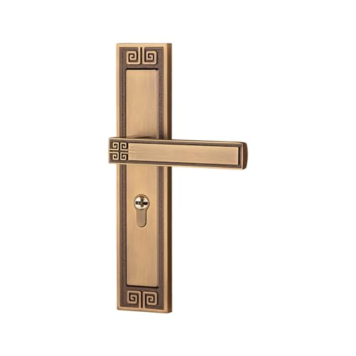 YWRWUPMGK Chinesischen Stil Innen Stille Türschloss Antike Schlafzimmer Bronze Holz Türschloss Zink-Legierung Zimmer Türschloss(Yellow Bronze Magnet) von YWRWUPMGK