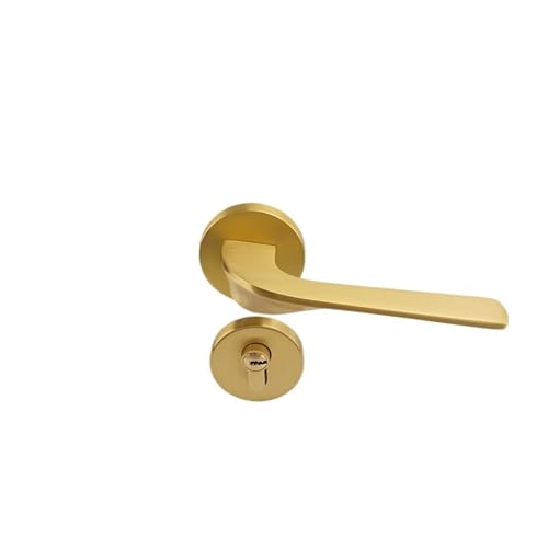 YWRWUPMGK Schlafzimmer Messing Leises Türschloss Im Inneren Der Tür Modernes Geteiltes Türschloss Einfaches Goldenes Türschloss Aus Massivem Holz(FT 03 Split Lock 03) von YWRWUPMGK