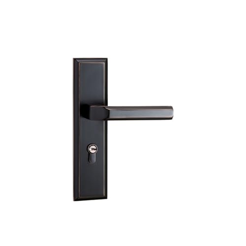 YWRWUPMGK Schlafzimmer Silent Entry Anti-Aufbruch-Türgriff Innenbad Massivholz Schwarz Home Zimmer Türschloss(D99 S302 Black Red Ancient) von YWRWUPMGK