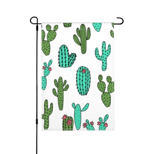 Kaktus Kakteen Kaktus Design, Gartenflagge doppelseitig, dekoratives Hofbanner für den Innen- und Außenbereich, Hofhaus, 30 x 45,5 cm von YWSOTRE