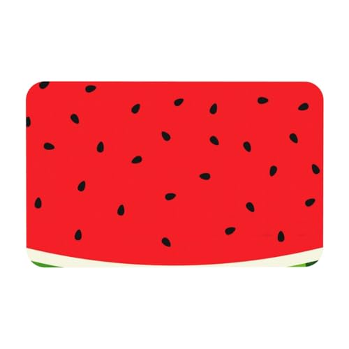 YWSOTRE Wassermelonenmuster, Obst, Rot, Stilvoll,Bodenmatte Kieselgurmatte saugfähig rutschfest Badvorleger 50x80cm von YWSOTRE