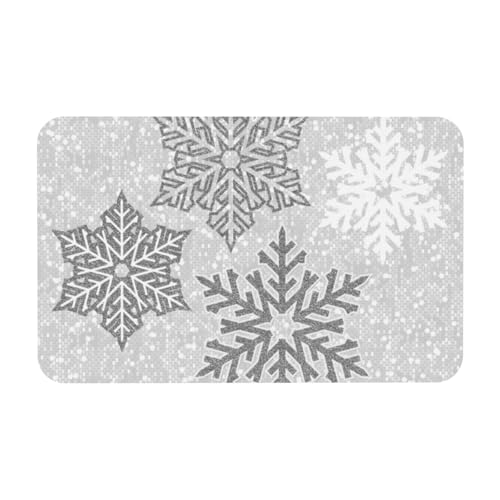 YWSOTRE Weihnachten Funkelnde silbergraue und weiße Schneeflocken,Bodenmatte Kieselgurmatte saugfähig rutschfest Badvorleger 50x80cm YWSOTRE Weihnachten Funkelnde silbergraue und weiße Schneeflocken,Bodenmatte Kieselgurmatte saugfähig rutschfest Badvorleger 50x80cm von YWSOTRE