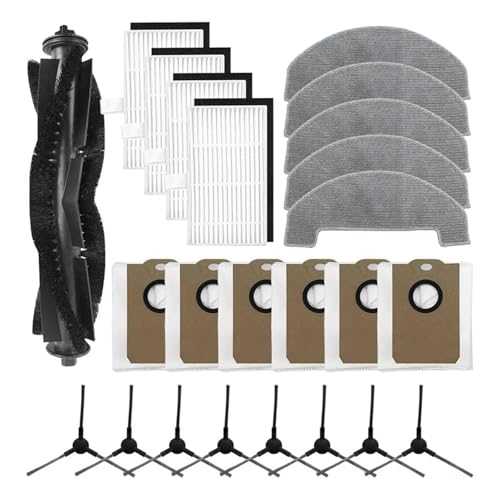 YWXCBNCI 24-teiliges Ersatzteilset, kompatibel mit MONSGA MS1 MAX Roboterstaubsauger-Zubehör, Hauptbürstenfilter, Seitenbürsten, Wischtuch, Staubbeutel von YWXCBNCI