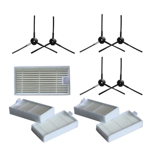 YWXCBNCI 6X Seitenbürste + 5X Filter Kompatibel mit Lidl SilverCrest SSR 3000 A1 Robotic Staubsauger Zubehör Staubsauger Ersatz von YWXCBNCI