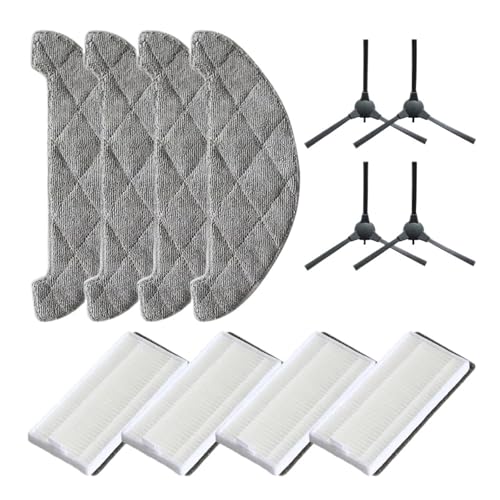 YWXCBNCI Seitenbürstenfilter-Mopptuch-Kit Kompatibel mit Tuvio TR04MLBB Staubsaugerzubehör Seitenbürsten-Hepa-Filter-Mopp-Ersatzkit von YWXCBNCI