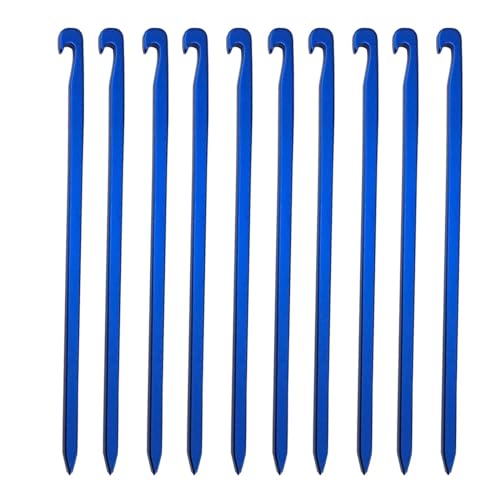 Heringe Zelt 10Pcs 16cm Aluminium Legierung Zelt Heringe Garten Stakes Boden Nagel Heavy Duty Hängematte Camping for Abspann Markise Baldachin überzelt(Blue) von YXADGML