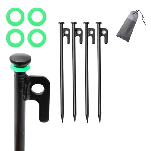 Heringe Zelt 20/25/30/40 cm Zeltheringe Nägel Camping Zubehör Wohnmobil Wandern Outdoor Aluminium Strand Schwarz Lange Baldachin Bodennagel(Black25cm-02) von YXADGML