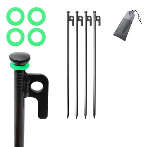 Heringe Zelt 20/25/30/40 cm Zeltheringe Nägel Camping Zubehör Wohnmobil Wandern Outdoor Aluminium Strand Schwarz Lange Baldachin Bodennagel(Black40cm-01) von YXADGML