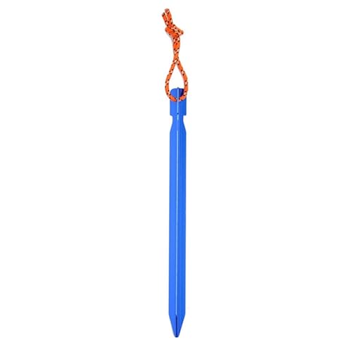 Heringe Zelt 4 Stück 23 cm Aluminiumlegierung Yard Baldachin Zeltheringe Gartenpfähle Bodennagel Heavy Duty mit reflektierender Schnur(Blue 4Pc) von YXADGML