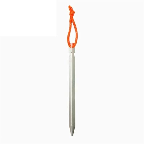 Heringe Zelt 4 Stück 23 cm Aluminiumlegierung Yard Baldachin Zeltheringe Gartenpfähle Bodennagel Heavy Duty mit reflektierender Schnur(Silver 4Pc) von YXADGML