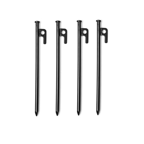 Heringe Zelt 4 stücke Heavy Duty Camping Stakes Geschmiedet Stahl Heringe Nagel for Garten Dessert Schneefeld EIS Grünland Baldachin Regen Plane(4pcs 25cm) von YXADGML